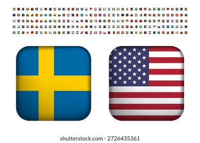 Todas las banderas nacionales del mundo . Diseño cuadrado