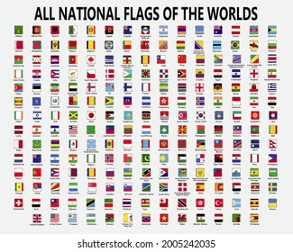 All national flags of the world.All world flags - vector set of square icons.