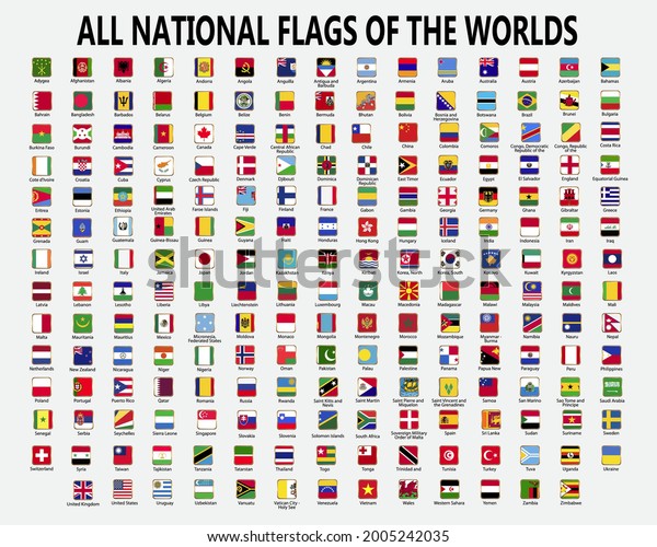 All National Flags World World Flags Stock Vector (Royalty Free) 2005242035