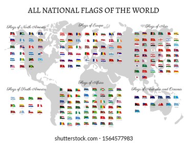 All national flags of the world. Waving flag - stock vector