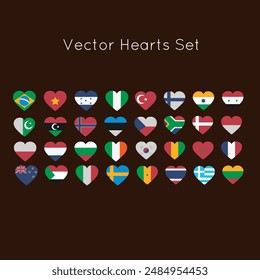All national flags of the world . Waving flag design . Vector