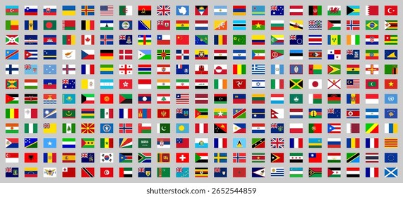 All national flags of the world. Waving flag design.
