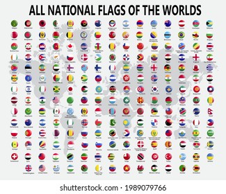 All national flags of the worlds.Flags of the world in pin badges. form.
