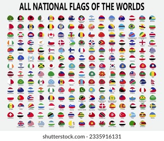 All national flags of the worlds.Flags of the world in pin badges form.