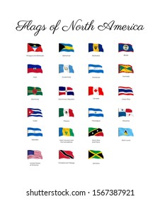 All national waving flags from all over the world. High quality vector flag isolated on white background