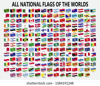 All National Waving Flags Of The Worlds.