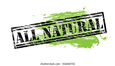 all natural black and green vector stamp on white background