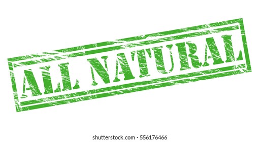 all natural green vector stamp on white background