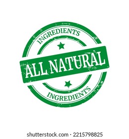 All natural ingredients vector stamp