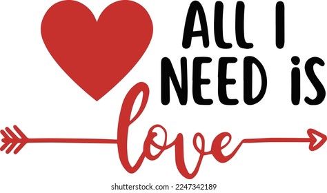 all i need is love text vector