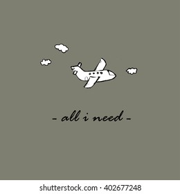 All i need  text and Plane