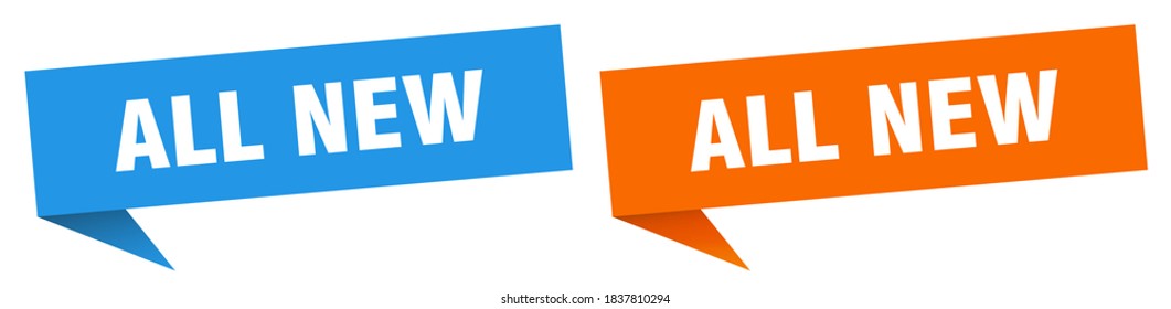 All New Banner Sign. All New Speech Bubble Label Set