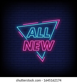 All New Neon Signs Style Text Vector