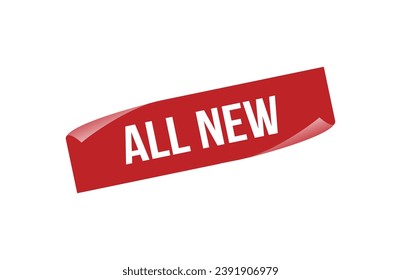 All new red ribbon label banner. Open available now sign or all new tag.
