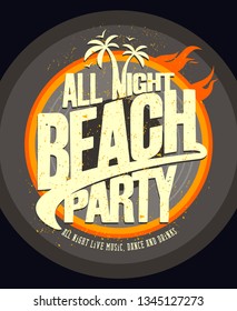 Das ganze NachtBeach-Party-Vektordesign