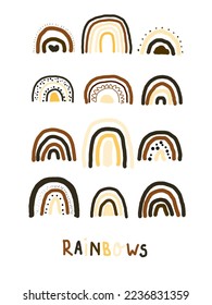 All nordic aesthetic in different shape and colors On white background patterns, vector, illustrations for wallpaper, print arts, wall decor,