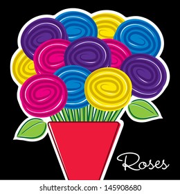 All occasion rose card in vector format.