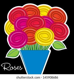 All occasion rose card in vector format.