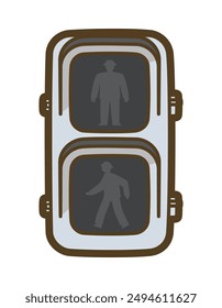 Todo apagado del semáforo peatonal del led. Ilustración vectorial.