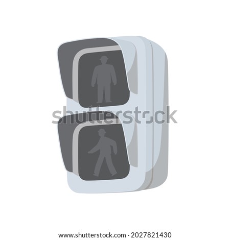 All off LED pedestrian traffic light. Vector illustration.