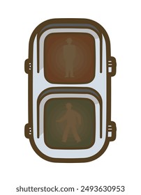 Todo fuera del semáforo de peatones. Ilustración vectorial.