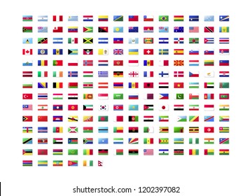 All official national flags of the world . Square design . Vector . Eps 10