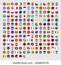 All official national flags of the world . circular design . Vector . EPS 10