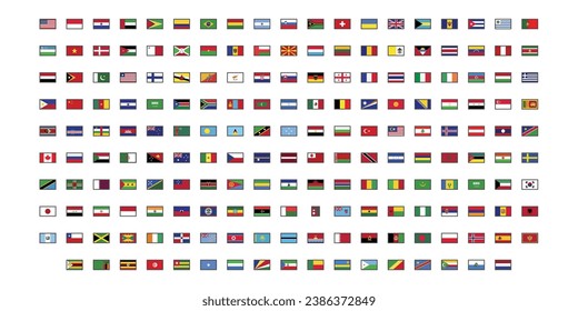 All official national flags of the world ,  for Website, UI UX Essential, Symbol, Presentation, Graphic resources