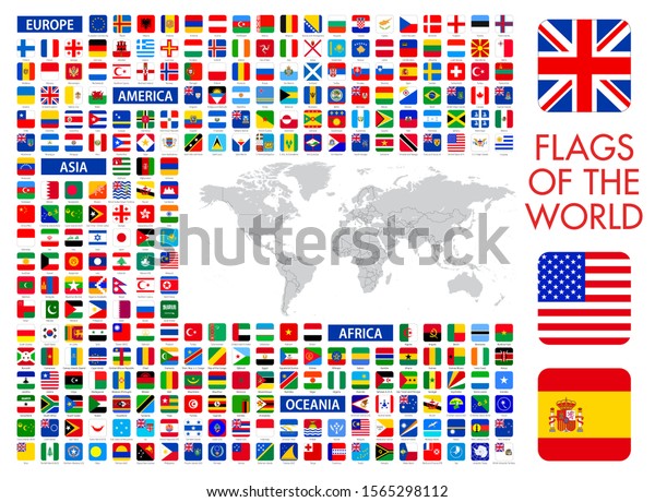 All Official National Flags World Square Stock Vector (Royalty Free ...