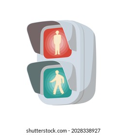 All on pedestrian traffic light. Vector illustration.