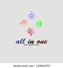 All In One Abstract People Logo Icon Elements Template,community,cooperation logo.