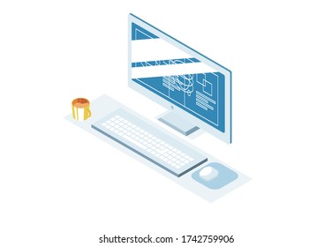 all in one computer desktop with coffee cup