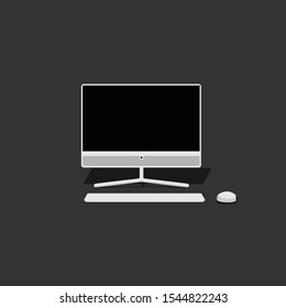 All in One personal computer Template vector design