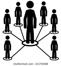 All for one. Teamwork. It is a stick figure vector. EPS10 