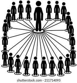 All for one. Teamwork. It is a stick figure vector. EPS10 