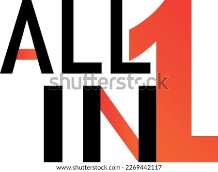 All in one typography design, minimalist t-shirt logo design vector.