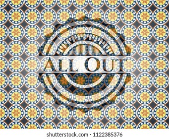 All Out arabesque emblem background. arabic decoration.