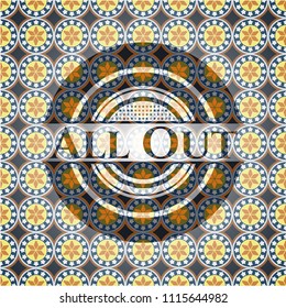                               All Out arabesque style badge. arabic decoration.                                           