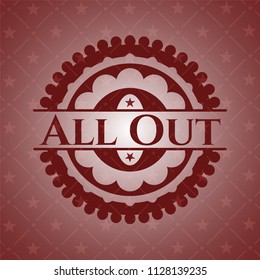 All Out badge with red background
