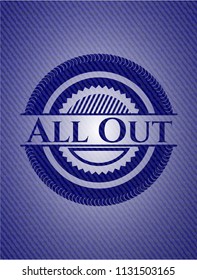 All Out denim background
