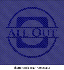 All Out emblem with denim high quality background