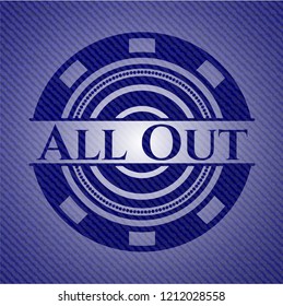 All Out emblem with jean high quality background