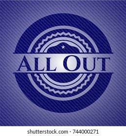 All Out emblem with jean high quality background