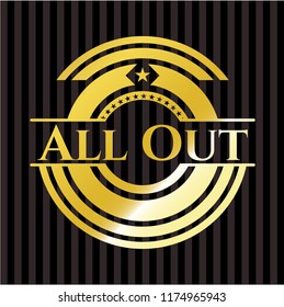 All Out golden badge or emblem