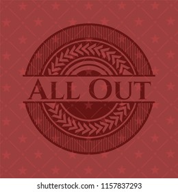 All Out retro style red emblem