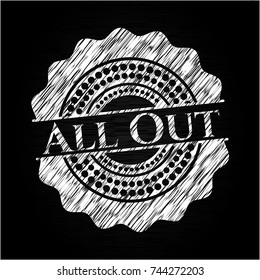 All Out written with chalkboard texture