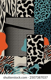 all over animals skin vector pattern featuring (zebra, tiger, cheetah) skin patterns ... feel free to change the colors and scale the print as much as you need without loosing the quality