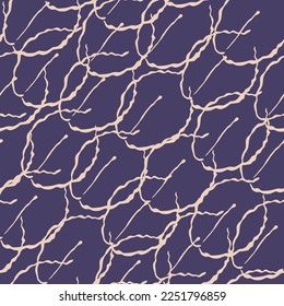 todo sobre crema patrón de hoja vectorial sin costura sobre fondo violeta
