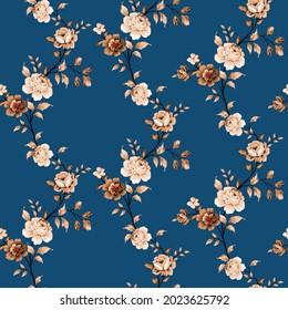 todo sobre flores nativas vectoriales con patrones de hojas sobre fondo azul