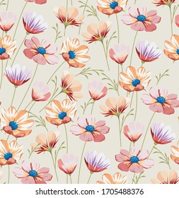 All over Cute Floral pattern flower on green